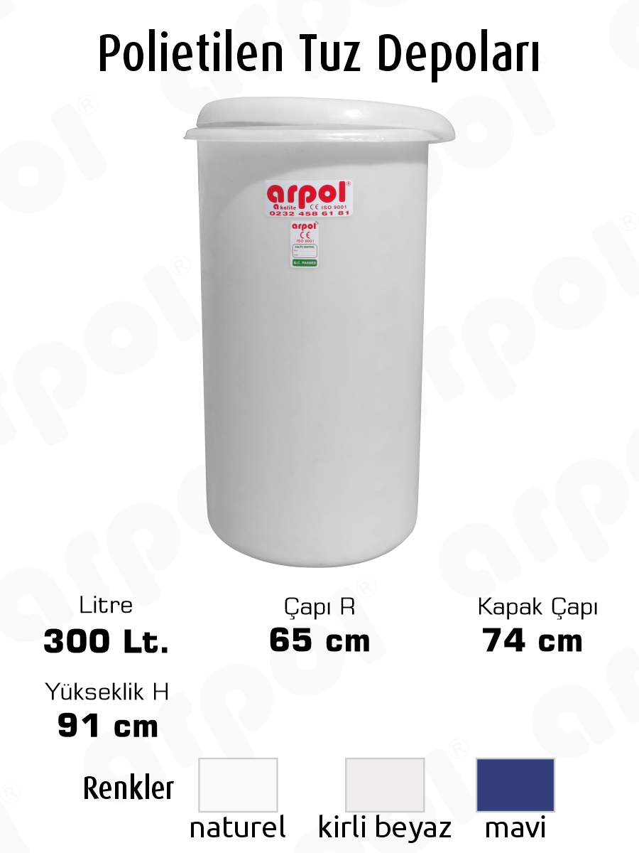 polietilen tuz ve salamura tanklar� 300 lt